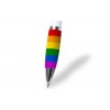 Werbe-Kugelschreiber mit Schaft in Regenbogenfarben