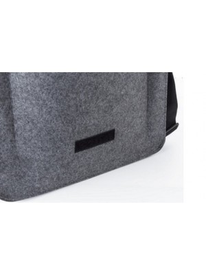 Dokumententasche dunkelgrau mit Schultergurt und Klettverschluss
