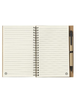 Notizbuch mit ca. 70 Blatt cremefarbenem, liniertem Papier