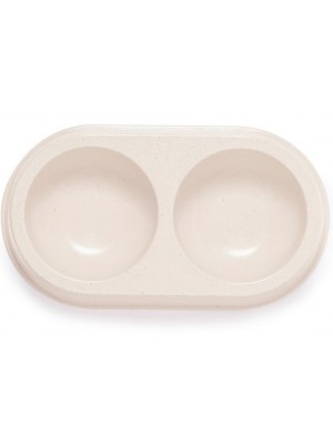 Fressnapf mit 2 Fächer aus Bambusfaser