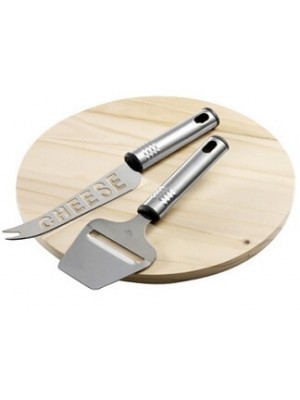 Käsebrett aus Holz, Käsemesser und Käsehobel aus Edelstahl