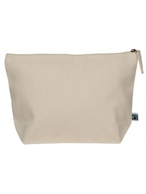 Fairtrade Kulturtasche aus Baumwolle als Werbeartikel