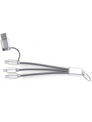 Silbernes Lade-Kabel als Schlüsselanhänger