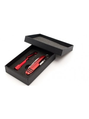 Werbeartikel Set mit Taschenmesser und LED-Lampe