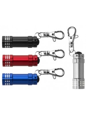 Günstige Taschenlampe aus Metall mit Karabinerhaken