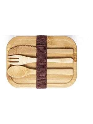 Lunchbox mit Besteck aus Bambus