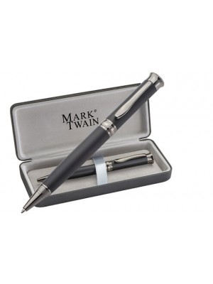 Mark Twain Kugelschreiber grau
