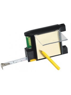 Wasserwaage, Maßband, Kugelschreiber als Werbegeschenk