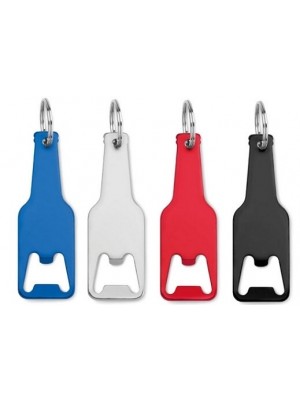 Flaschenöffner aus Aluminium mit Schlüsselring