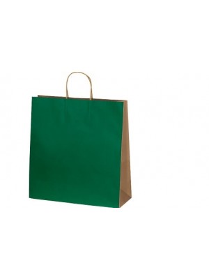 Papiertragetasche mit Bodenfalte bedruckt mit Logo