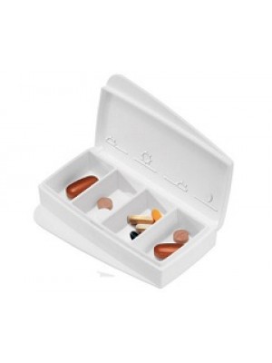 Pillendose als Werbeartikel, 4 Fächer 