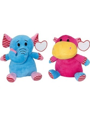Plüschfiguren Elefant und Nilpferd mit weichem Fell