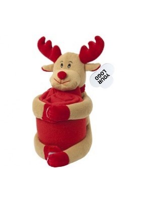Rentier mit Decke als Werbegeschenk