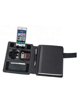 Powerbank mit Mappe und Notizbuch als Werbegeschenk