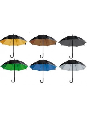 Regenschirm mit farbiger Doppelbespannung preiswert bedruckt
