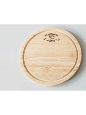 Rundes Schneidebrett mit Logo preiswert geprägt