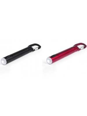Lampe, Kugelschreiber und Karabiner in einem Werbemittel