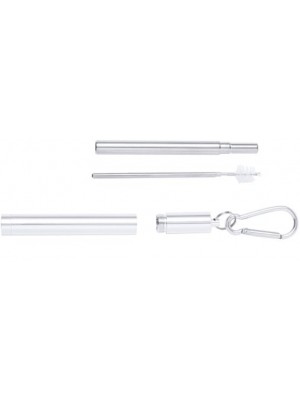 Ausziehbarer Edelstahlstrohhalm mit Karabiner