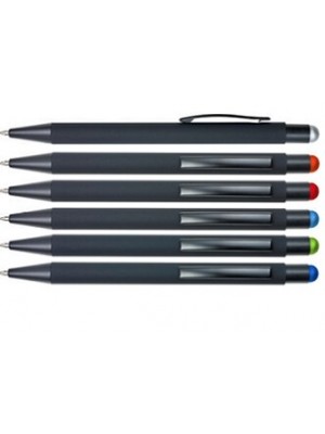 Kugelschreiber mit farbigen Touchpen, Gravur in Touchpadfarbe 
