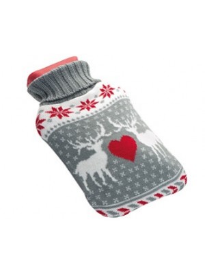 Wärmeflasche mit Weihnachtsmotiv als Werbeartikel
