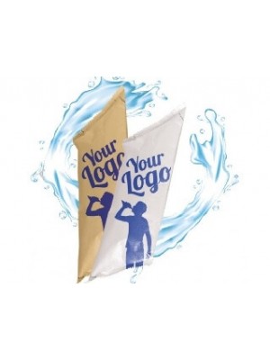 Werbewasser in Beutel mit Logo bedruckt