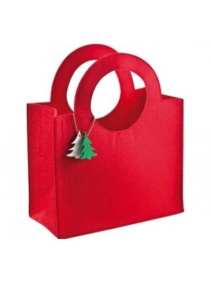 Wertige Weihnachtstasche aus Filz mit Anhänger