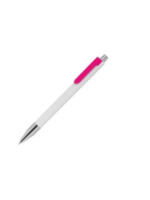 Druck-Kugelschreiber mit pinkfarbenen Clip