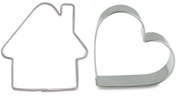 Backförmchen Haus oder Herz aus Edelstahl