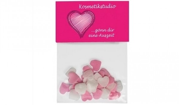 Badekonfetti Herz in Werbetütchchen