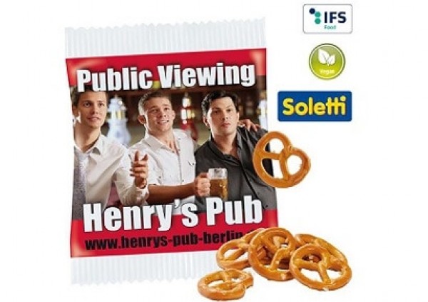 Mini-Brezeln in Werbetütchen