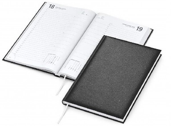 Kalender in schwarz mit günstiger Prägung