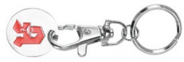 Metallchip mit Karabinerhaken geprägt