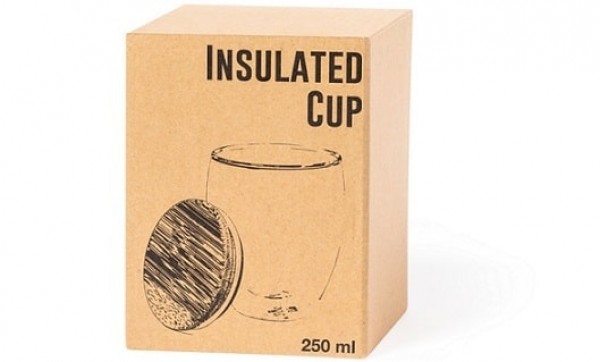 Glas verpackt in einer Einzelverpackung