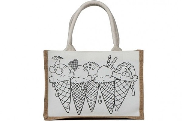 Jutetasche zum Ausmalen für Kinder