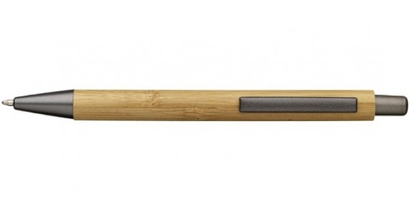 Schicker Werbe-Kugelschreiber aus Bambus mit Metallclip