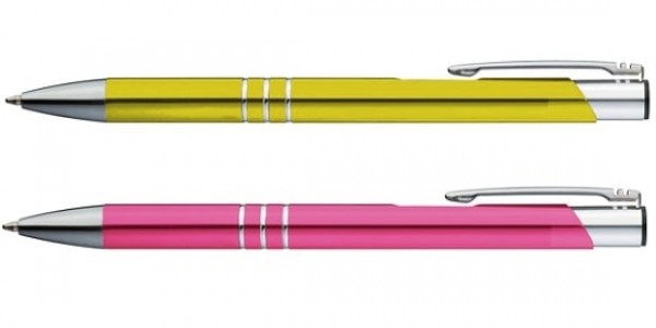 Kugelschreiber aus Metall mit blauer Mine