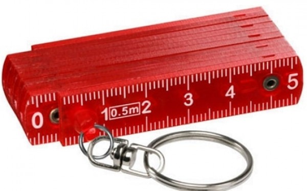 Mini-Zollstock transparent mit Schlüsselring