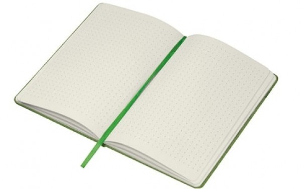 Notizbuch grün A5-Format als Werbemittel