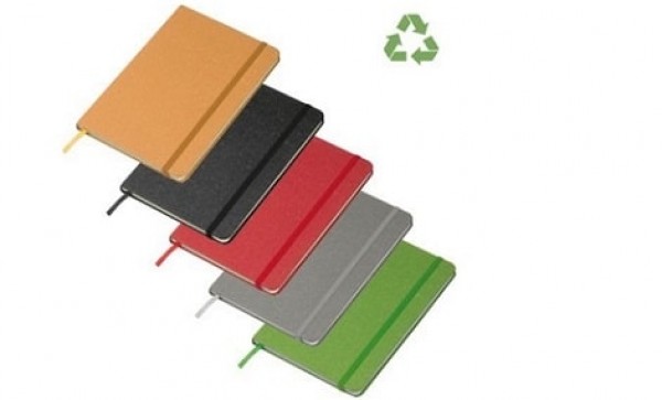 A5 Notizbuch mit Umschlag aus recyceltem Karton, Lesezeichen