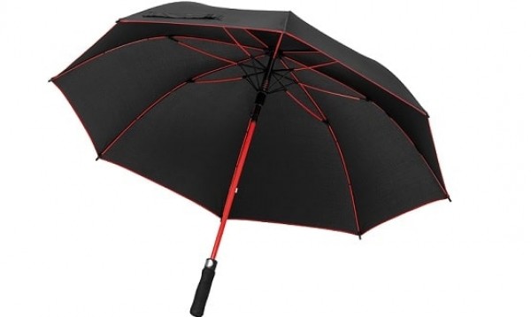 Schicker Automatik-Regenschirm mit roten Rand