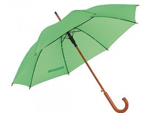 Stockschirm grün als perfektes Werbemittel