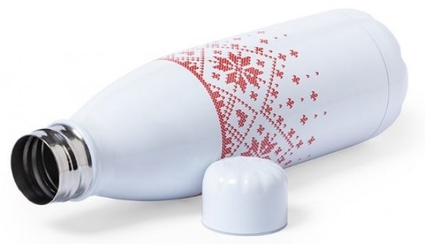 Edelstahl-Trinkflasche mit winterlichen Motiv