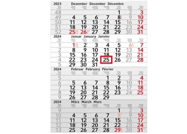 4-Monats-Wandkalender günstig bedruckt