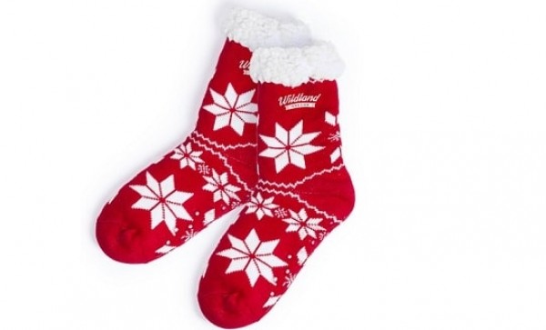 Weihnachtliche Socken mit Logo bedruckt