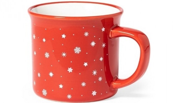 Kaffeebecher mit Schneeflocken als Werbegeschenk