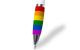 Werbe-Kugelschreiber mit Schaft in Regenbogenfarben