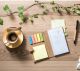 Set bestehend aus Block, Notizzettel, Marker und Kugelschreiber