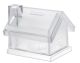 Spardose transparent in Form eines Hauses 